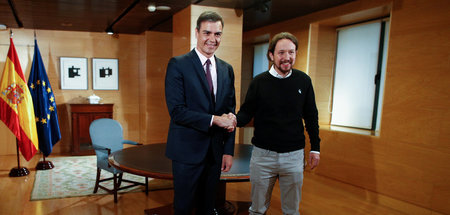 Einverständnis: Pedro Sanchez (l), amtierender Ministerpräsident