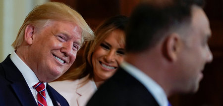 Kam aus dem Grinsen nicht mehr raus: US-Präsident Donald Trump m...