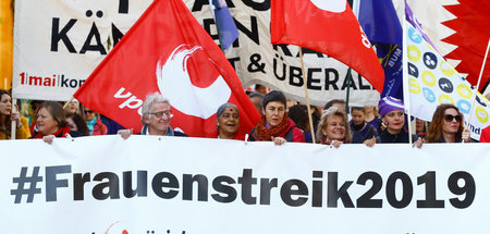 Bereits am 1. Mai wurde in Zürich für den Frauenstreik mobilisie...