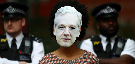 Protest mit Julian-Assange-Maske: Kundgebung am Freitag vor dem ...