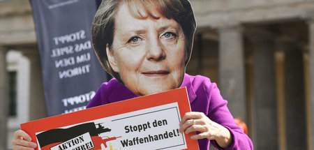 Die echte Angela Merkel (CDU) wäre wohl kaum für einen Waffenexp...