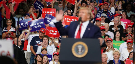 US-Präsident Donald Trump während seiner Rede am Dienstag in Orl...