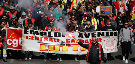 Proteste der französischen Gewerkschaften in Marseille gegen die...