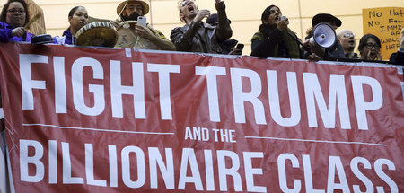 Milliardäre sind nicht besonders beliebt: Protestaktion in Seatt...