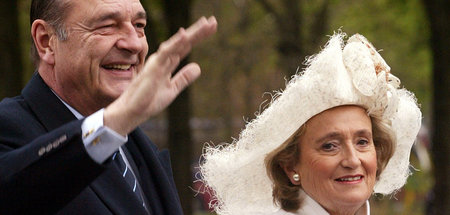 Frankreichs damaliger Präsident Jacques Chirac mit seiner Frau B... Frankreichs damaliger Präsident Jacques Chirac mit seiner Frau B...