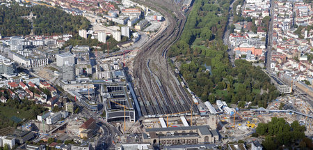 Blick auf das Bahnprojekt »Stuttgart 21« (12.9.2018)