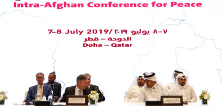 Handout zur innerafghanischen Friedenskonferenz in Doha am 7. un...