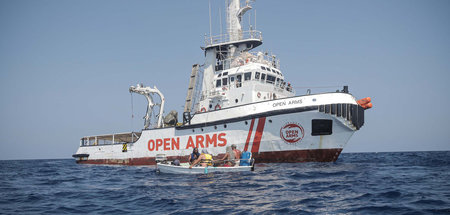 Das Rettungsschiff »Open Arms« am 1. Juli