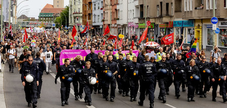 Demonstration des Spandauer Bündnisses gegen rechts im vergangen...