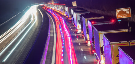 Lkw-Stau an der deutsch-österreichischen Grenze (18.1.2017)