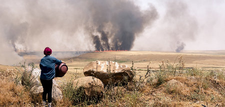 Brennende Felder im Irak (Region Dschasira, ­undatiert)