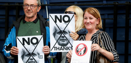 Proteste gegen den britischen Premier Boris Johnson am Montag in...
