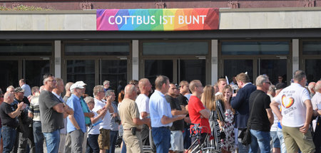 Wenig Begeisterung für ein buntes Cottbus: Sympathisanten und Mi...
