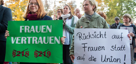 Protestkundgebung vor Beginn des Berufungsverfahrens der Gießene...