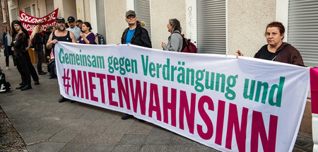 Protest gegen die Zwangsräumung in der Dubliner Straße (6.8.2019...