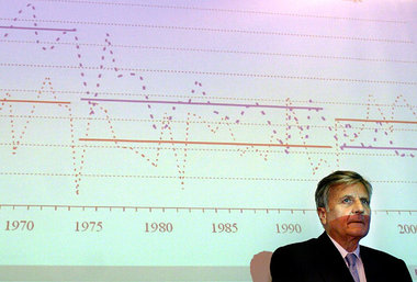 EZB-Präsident Jean-Claude Trichet hält trotz der Finanzkrise an ...