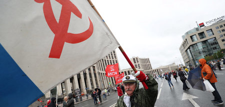 Kommunisten protestieren in Moskau (17. August)