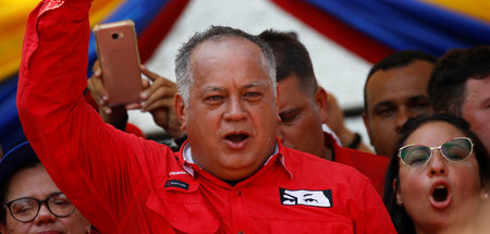 Diosdado Cabello bei einer Kundgebung am 11. Februar in Urena