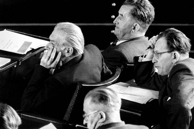 19. März 1953: Blick auf die KPD-Fraktion im Bundestag – in der ...