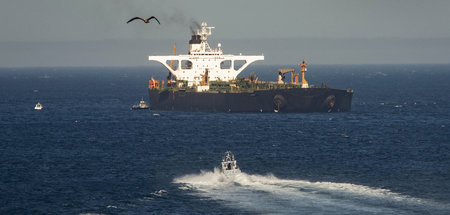 Die »Grace 1« alias »Adrian Darya« am Sonntag vor Gibraltar