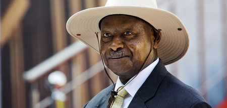 Ugandas Präsident Yoweri Museveni am 25. Mai bei der Vereidigung