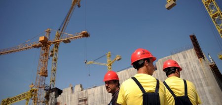Baustelle des Atomkraftwerks im bulgarischen Belene an der Donau...