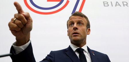 Frankreichs Präsident Emmanuel Macron am Sonntag in Biarritz