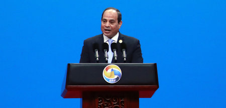Abdel Fattah Al-Sisi, Präsident von Ägypten, spricht während der...