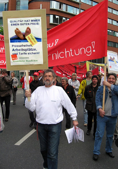 FR-Mitarbeiter bei der Maikundgebung in Frankfurt/Main