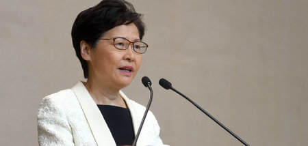 Regierungschefin Carrie Lam am Dienstag bei einer Pressekonferen