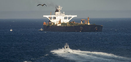 Der iranische Supertanker am 18. August vor Gibraltar