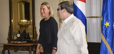 Die EU-Außenbeauftragte Federica Mogherini wurde von Kubas Außen...