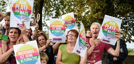 Protest gegen die AfD auf der »Bismarckhöhe« in Werder (Havel), ...