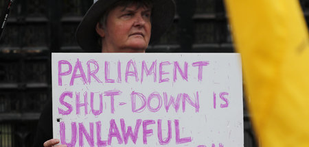 Protest gegen die Parlamentsschließung am Mittwoch in London