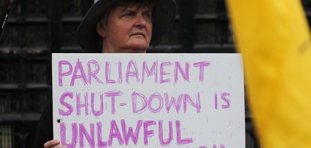 Protest gegen die Parlamentsschließung am Mittwoch in London