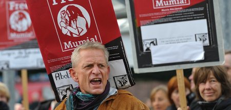 Demonstration für den zum Tode verurteilten Mumia Abu-Jamal vor ...