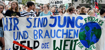 Schüler während den Sommerferien auf einer »Fridays for Future«-...