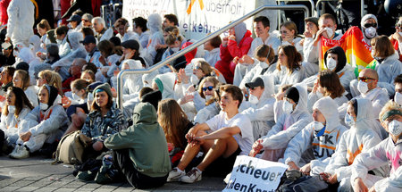 Protest von Klimaschutzaktivisten bei der Internationalen Automo...