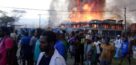 Proteste in Wamena in der indonesischen Provinz Papua am 23. Sep...