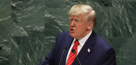 Droht mal wieder China: Donald Trump bei seiner Rede vor der UN-