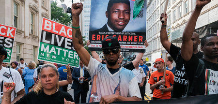 Black-Lives-Matter-Protest in New York. Der Afroamerikaner Eric ...