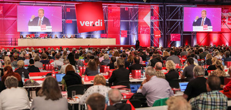Abschied: Frank Bsirske sprach am Dienstag in Leipzig zu den Del...