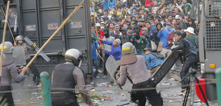 Straßenschlacht vor dem Parlament in Jakarta (24.9.2019)