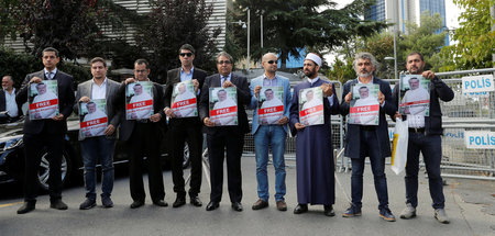 Protest vor dem saudiarabischen Konsulat in Istanbul (5.10.2018)