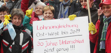 Protestaktion in Leipzig 2015: Auch 2019 bleibt die 35-Stunden-W...
