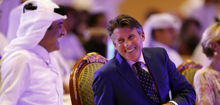 Lacht einfach gern: IAAF-Präsident Sebastian Coe (nebst Staatsob...