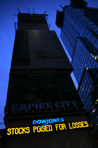 In New York – wie hier am Times Square – sind die Krisenzeichen ...