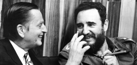 Die Internationalisten Olof Palme (l.) und Fidel Castro (Havanna...