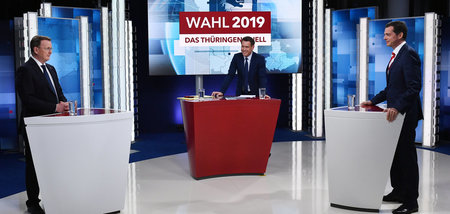 Drei Anzüge für Thüringen: Bodo Ramelow (Die Linke), Gunnar Bres...