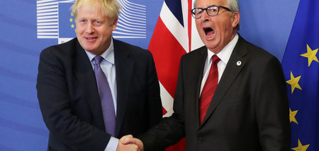 »We have a deal«: Großbritanniens Premier Boris Johnson (l.) und...